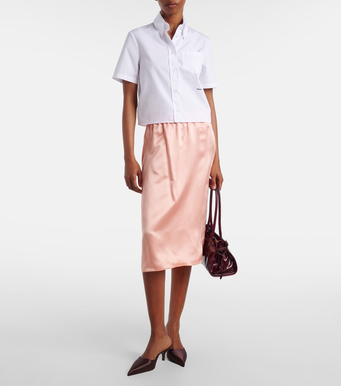 Logo cotton poplin shirt | Prada