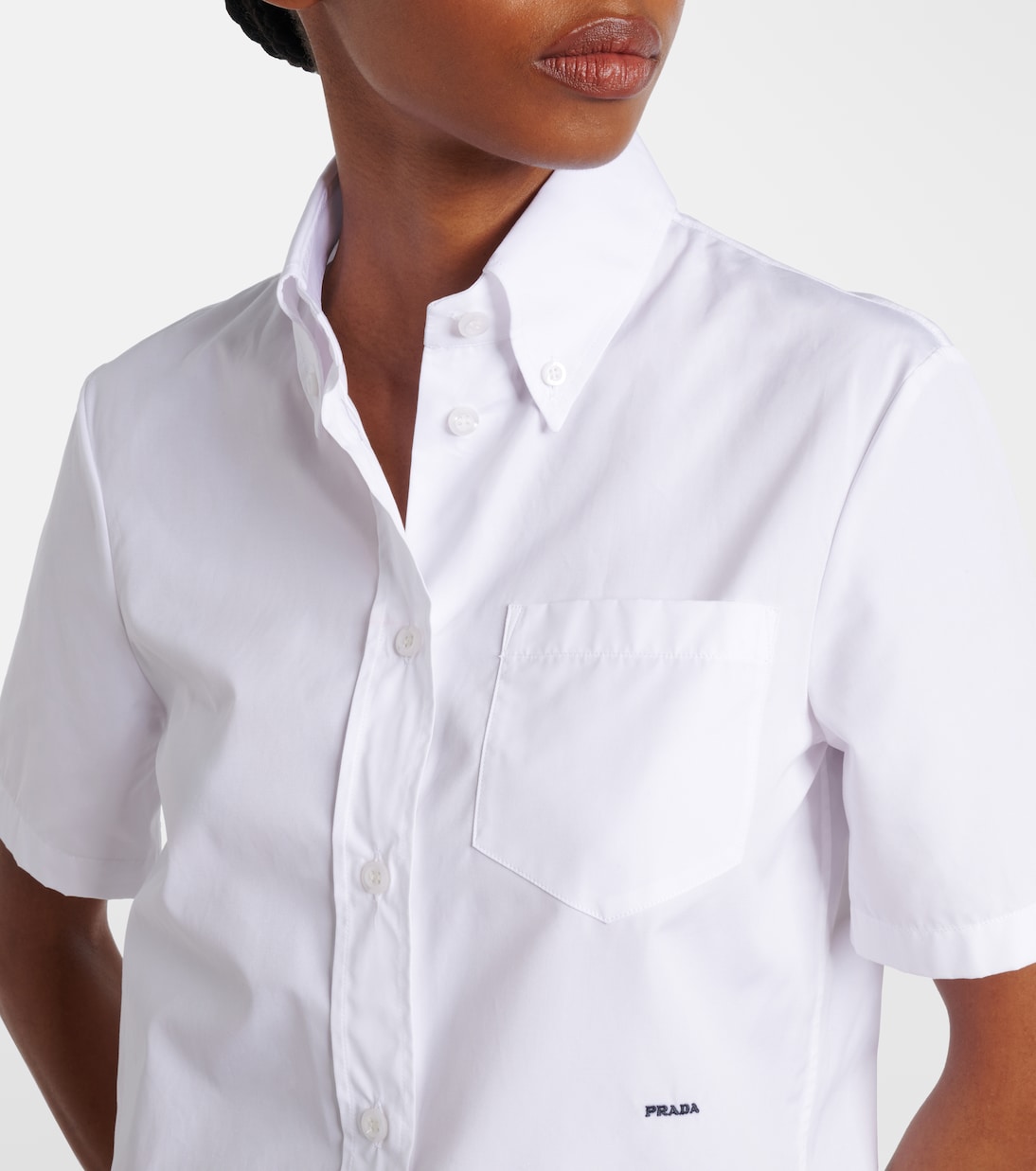 Logo cotton poplin shirt | Prada