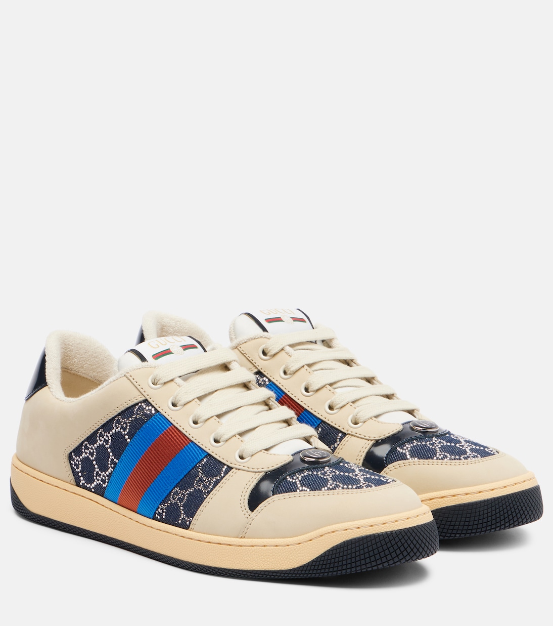 Sneakers Screener GG in denim con pelle | Gucci