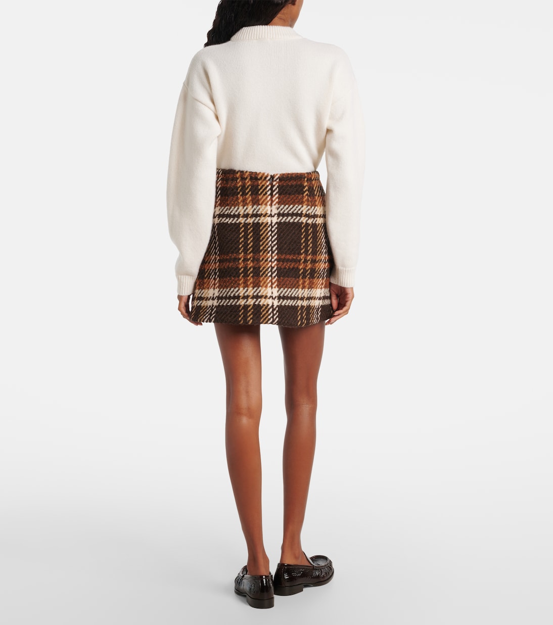 Checked wool-blend miniskirt | Patou