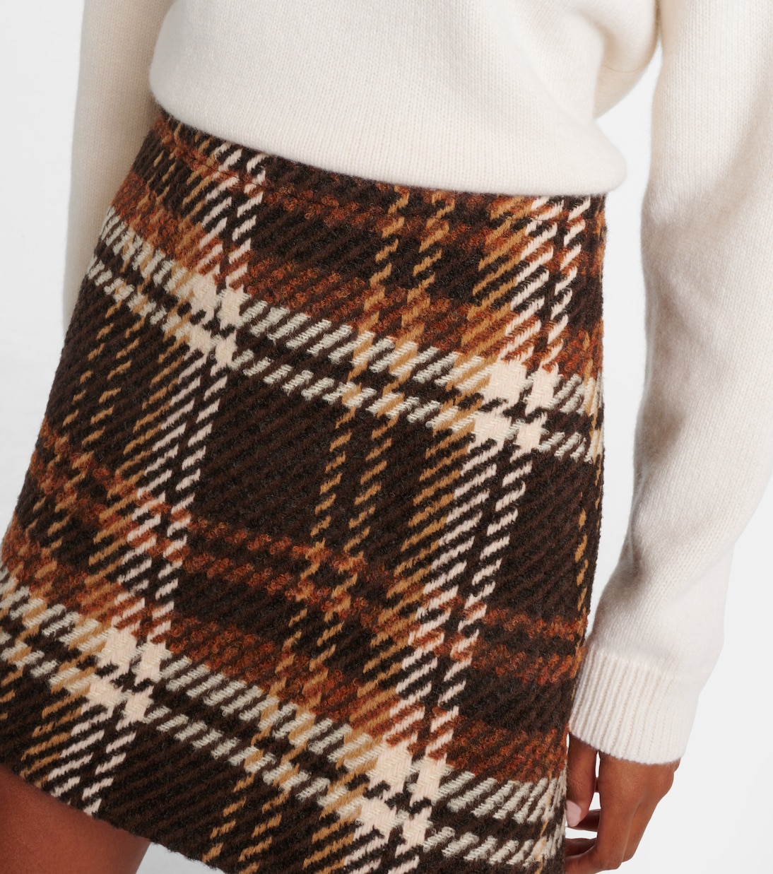 Checked wool-blend miniskirt | Patou