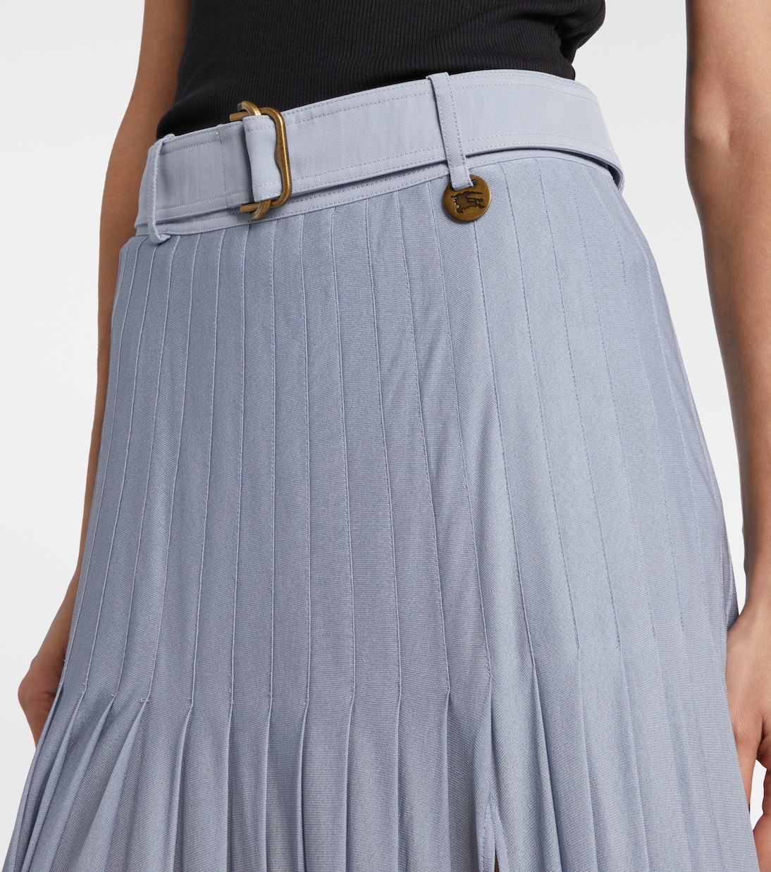 Falda larga plisada con cinturón | Burberry