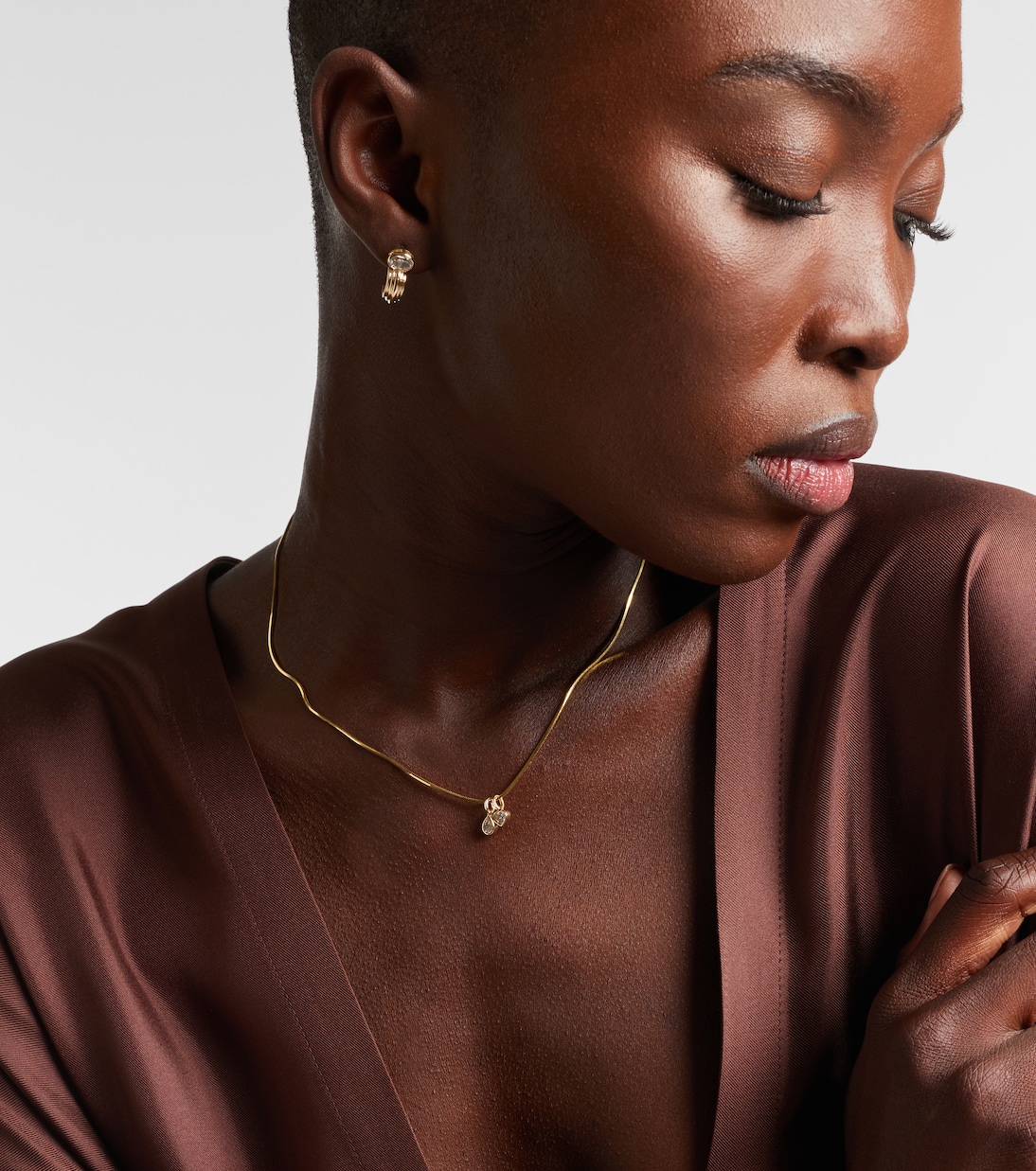 14kt gold pendant necklace with diamonds | Roxanne First