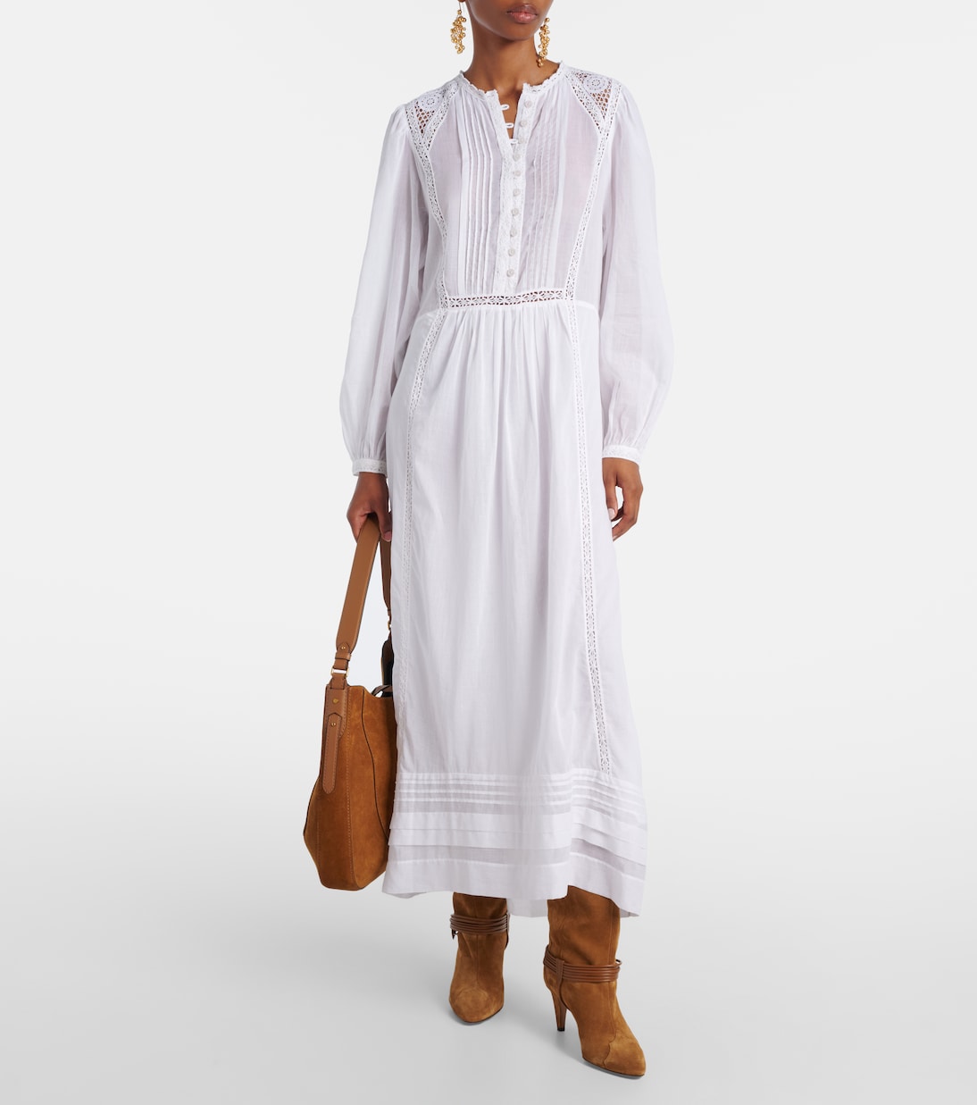 Gisela lace-trimmed cotton maxi dress | Marant Etoile