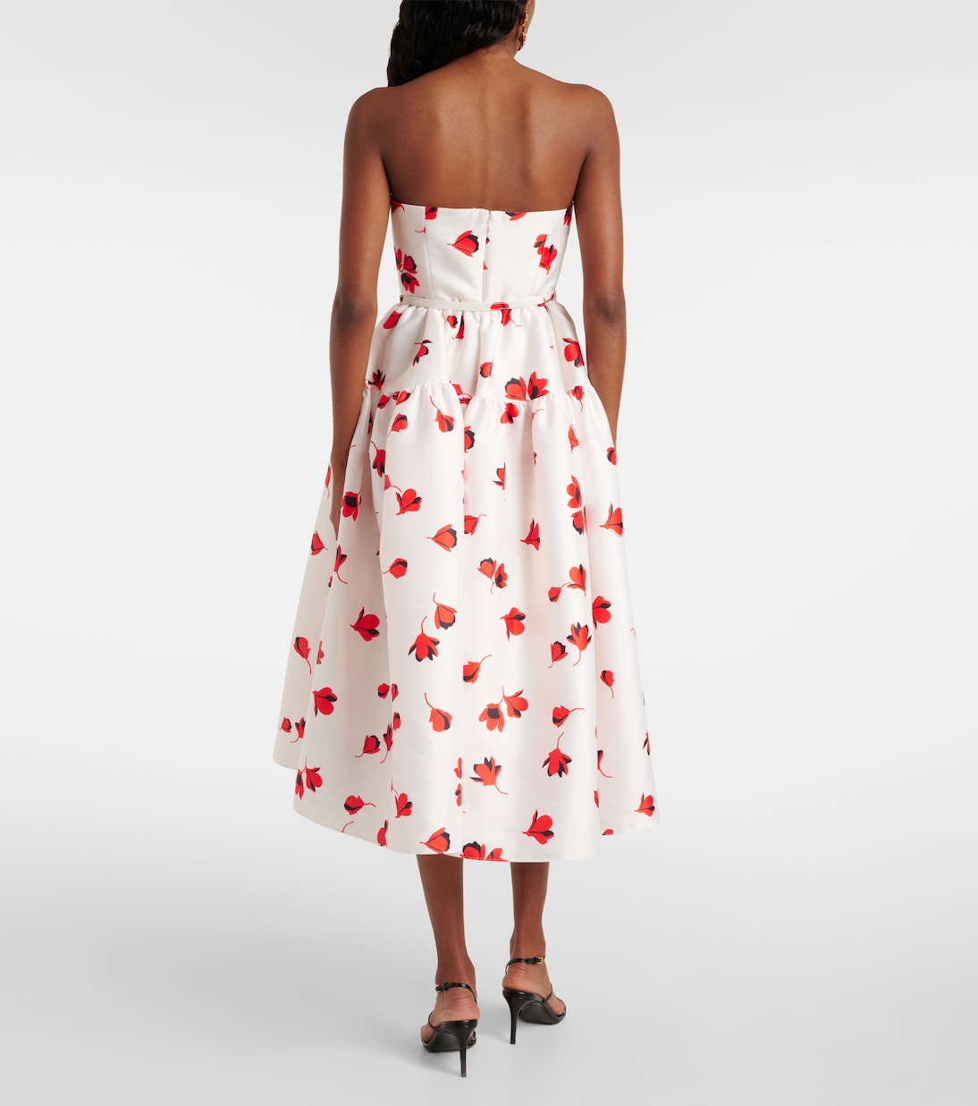 Bedrucktes Midikleid aus Taft | Self-Portrait