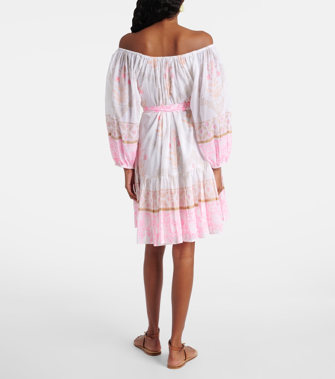 Printed off-shoulder cotton minidress | Juliet Dunn