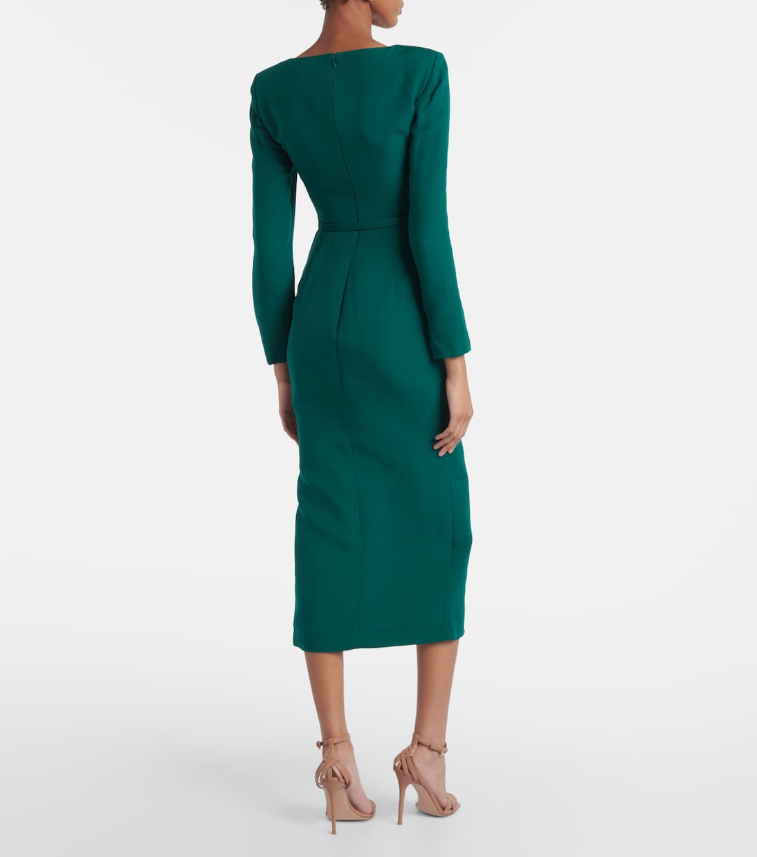 Belted wool and silk midi dress | Roland Mouret