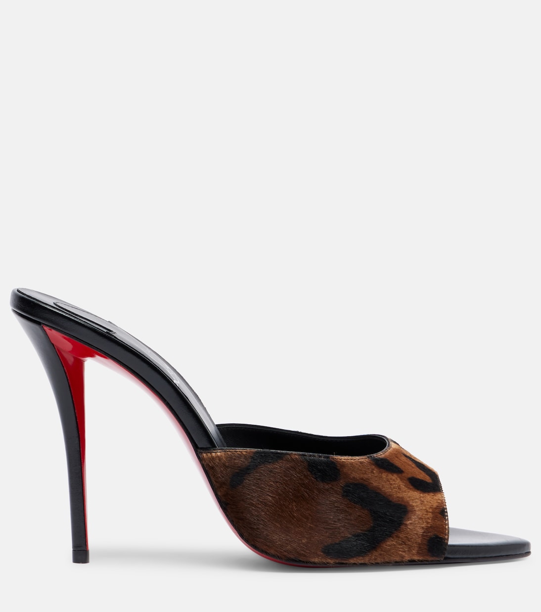 Miss Z 100 레오파드 프린트 카프 헤어 뮬 | Christian Louboutin