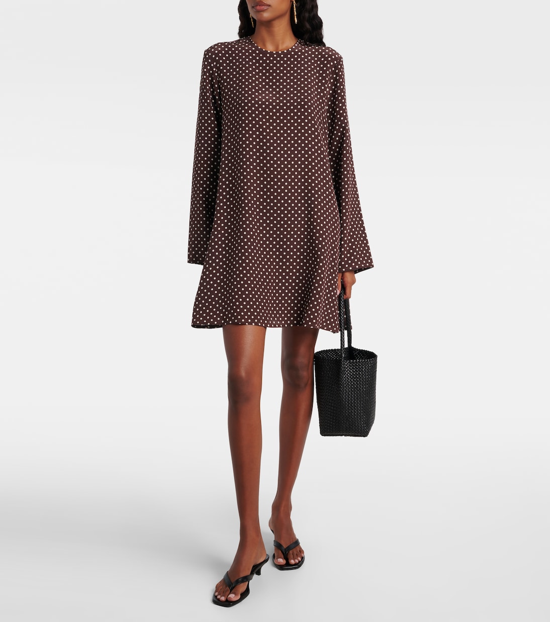 Larissa polka-dot silk crêpe minidress | Asceno