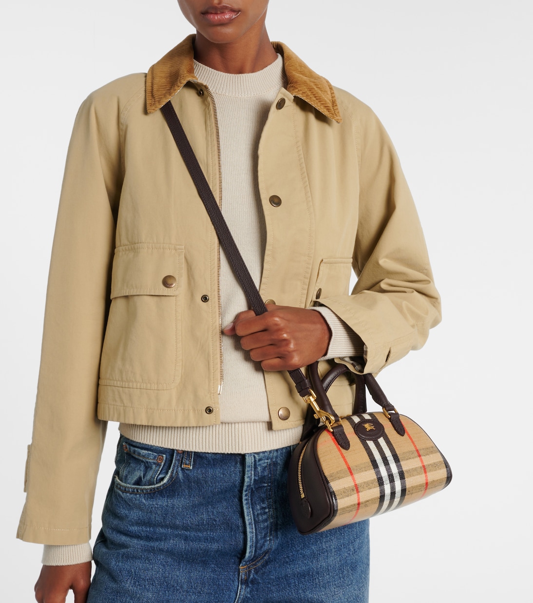 Highlands Mini Burberry Check tote bag | Burberry