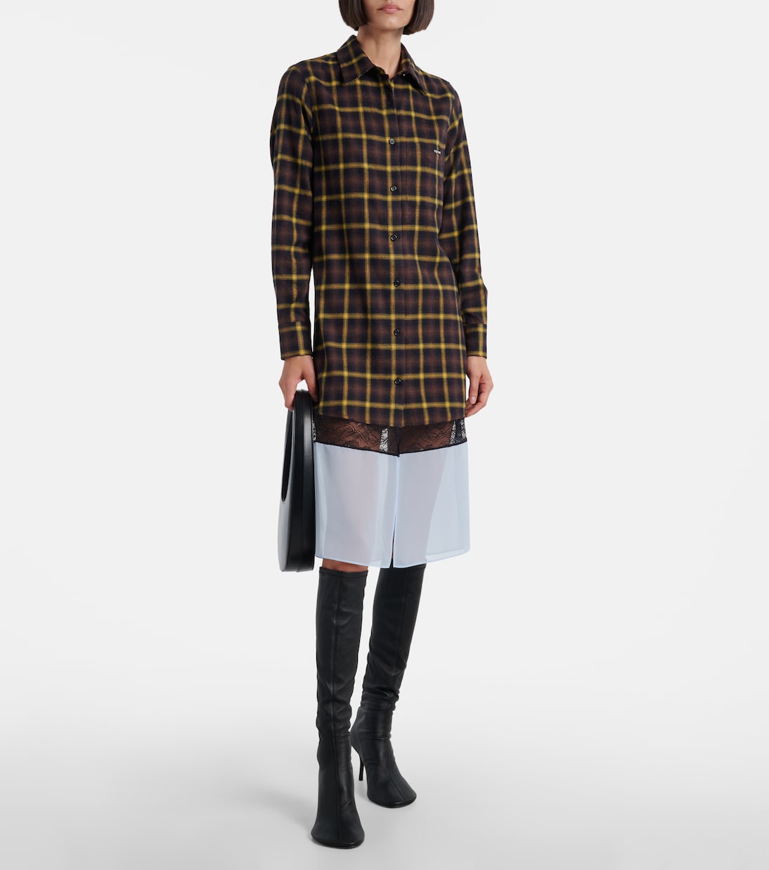 Vestido camisero a cuadros | Coperni