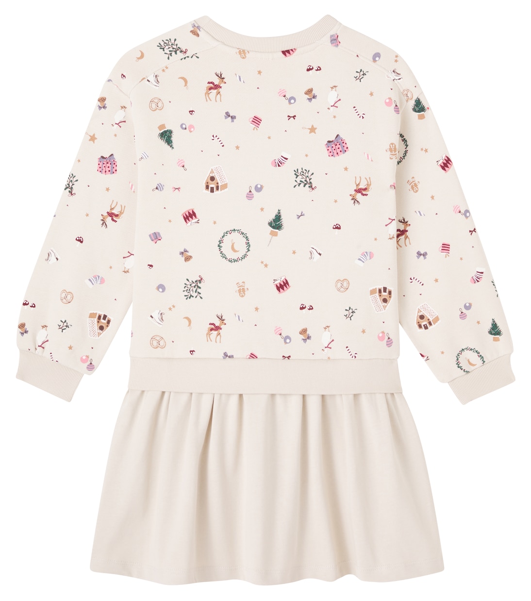 Maggie layered printed cotton jersey dress | Wheat
