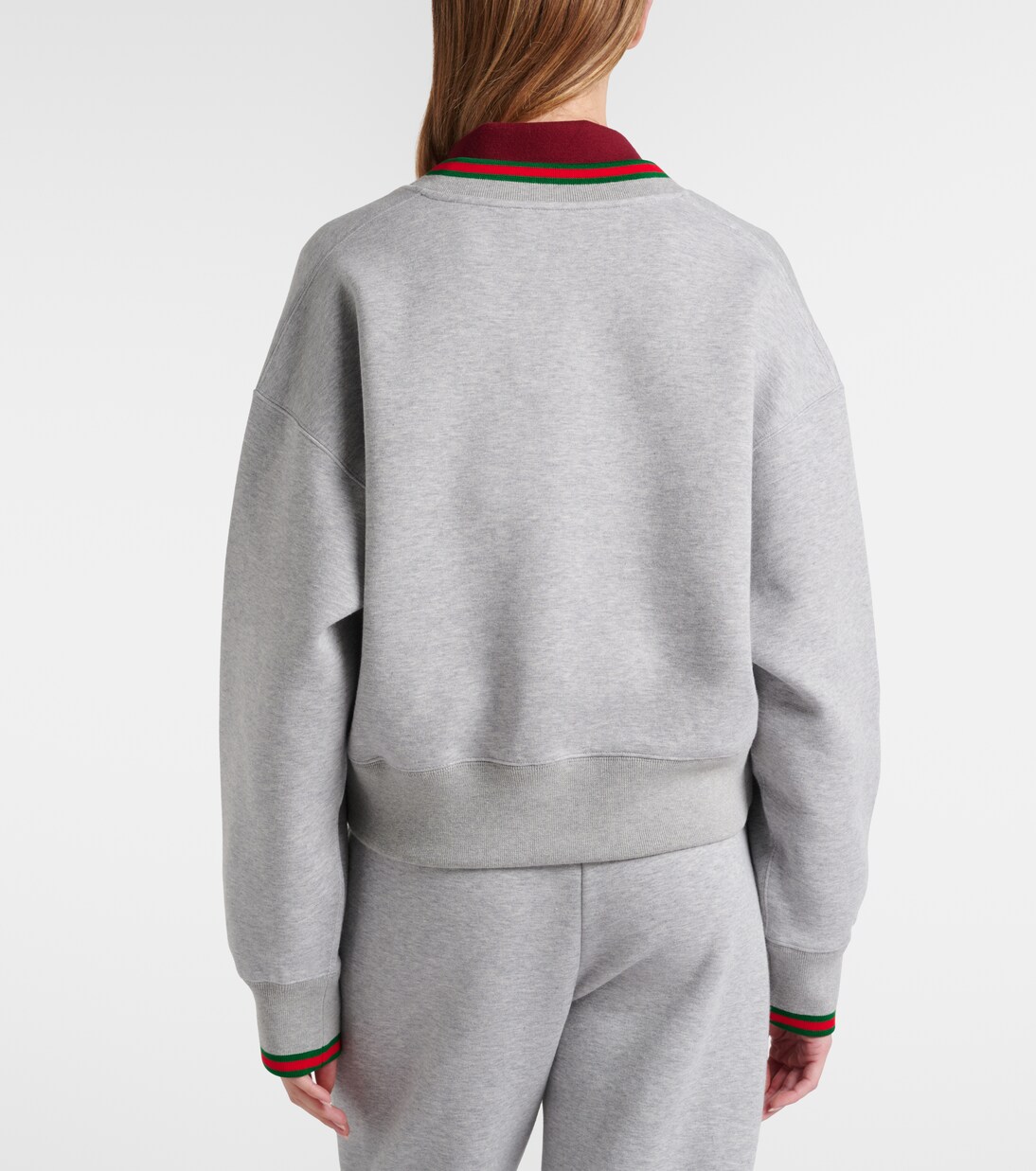 Web Stripe cotton-blend jersey sweatshirt | Gucci