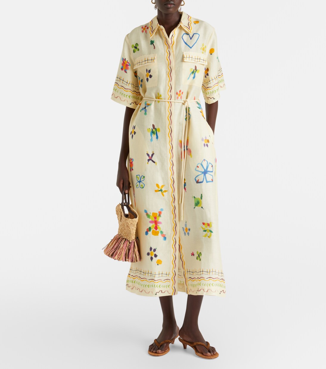 Vestido camisero Sidi en mezcla de lino | Alémais