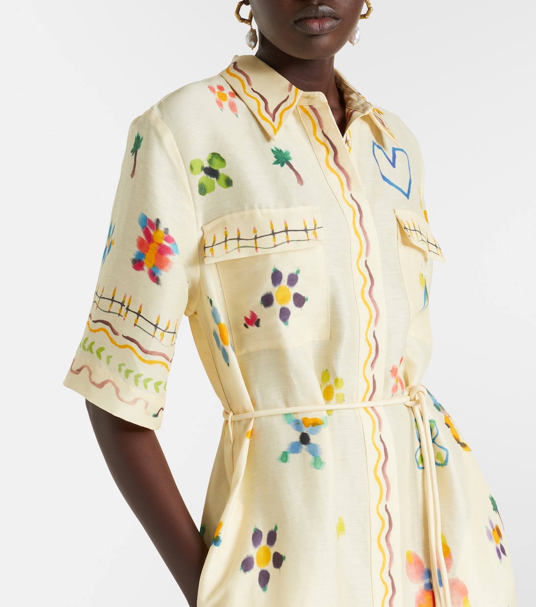 Vestido camisero Sidi en mezcla de lino | Alémais