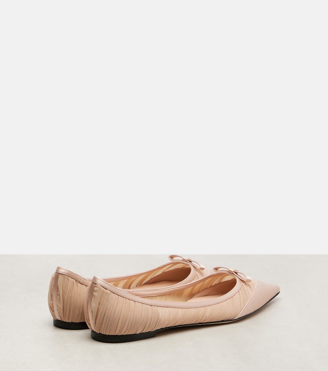 Love mesh and satin ballet flats | Jimmy Choo