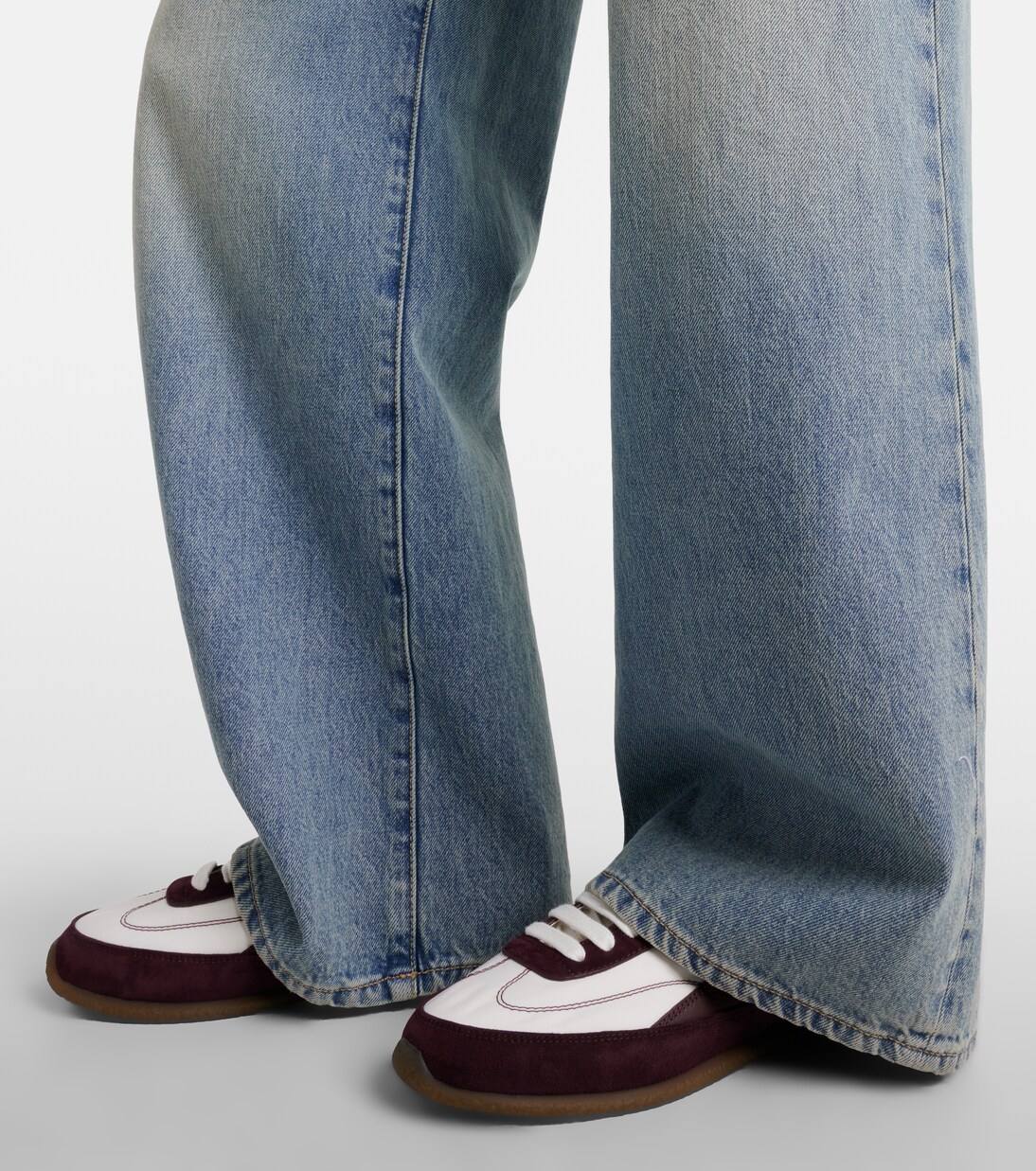 EC1 suede-trimmed leather sneakers | McQueen