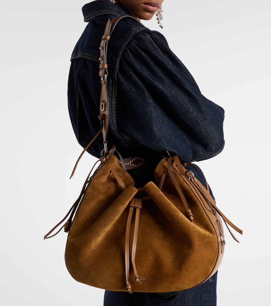 Bolso al hombro Bolton Medium de ante | Isabel Marant