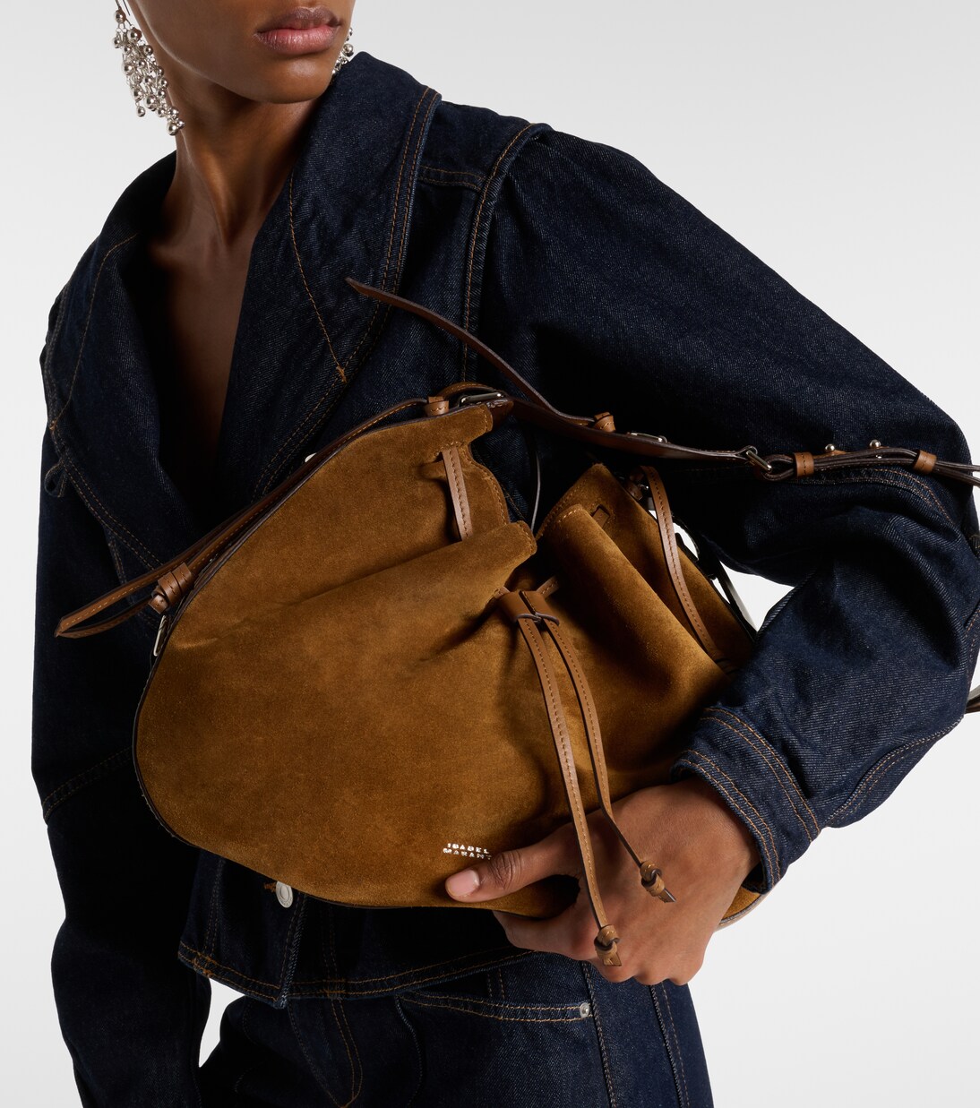 Bolso al hombro Bolton Medium de ante | Isabel Marant