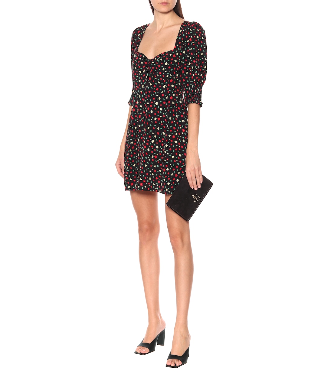 Vestido Larissa de crepé floral | Rixo