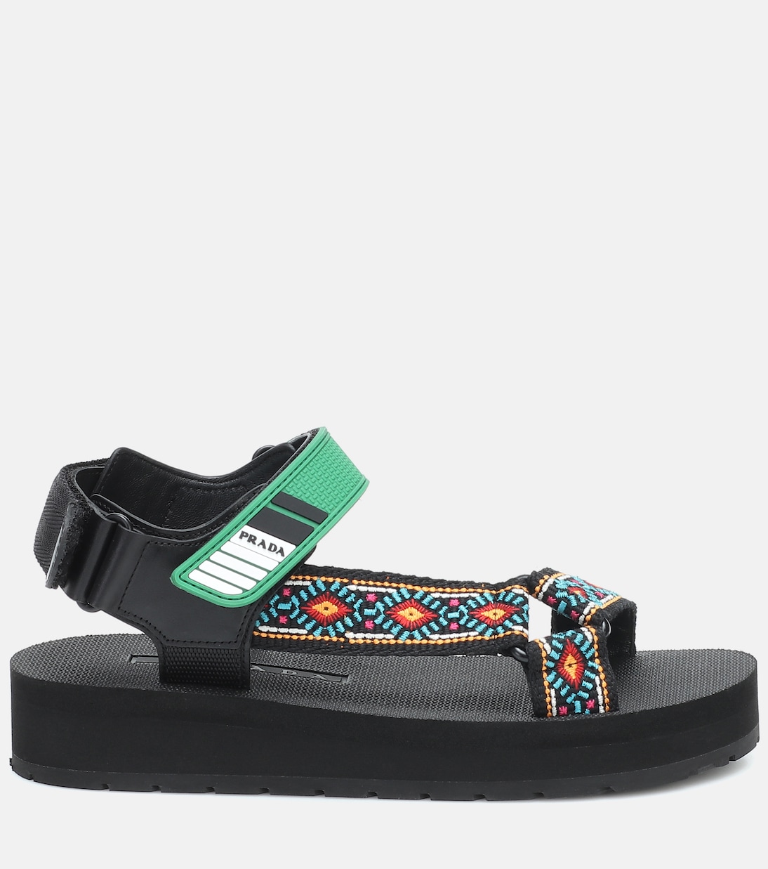 Nomad embroidered sandals | Prada