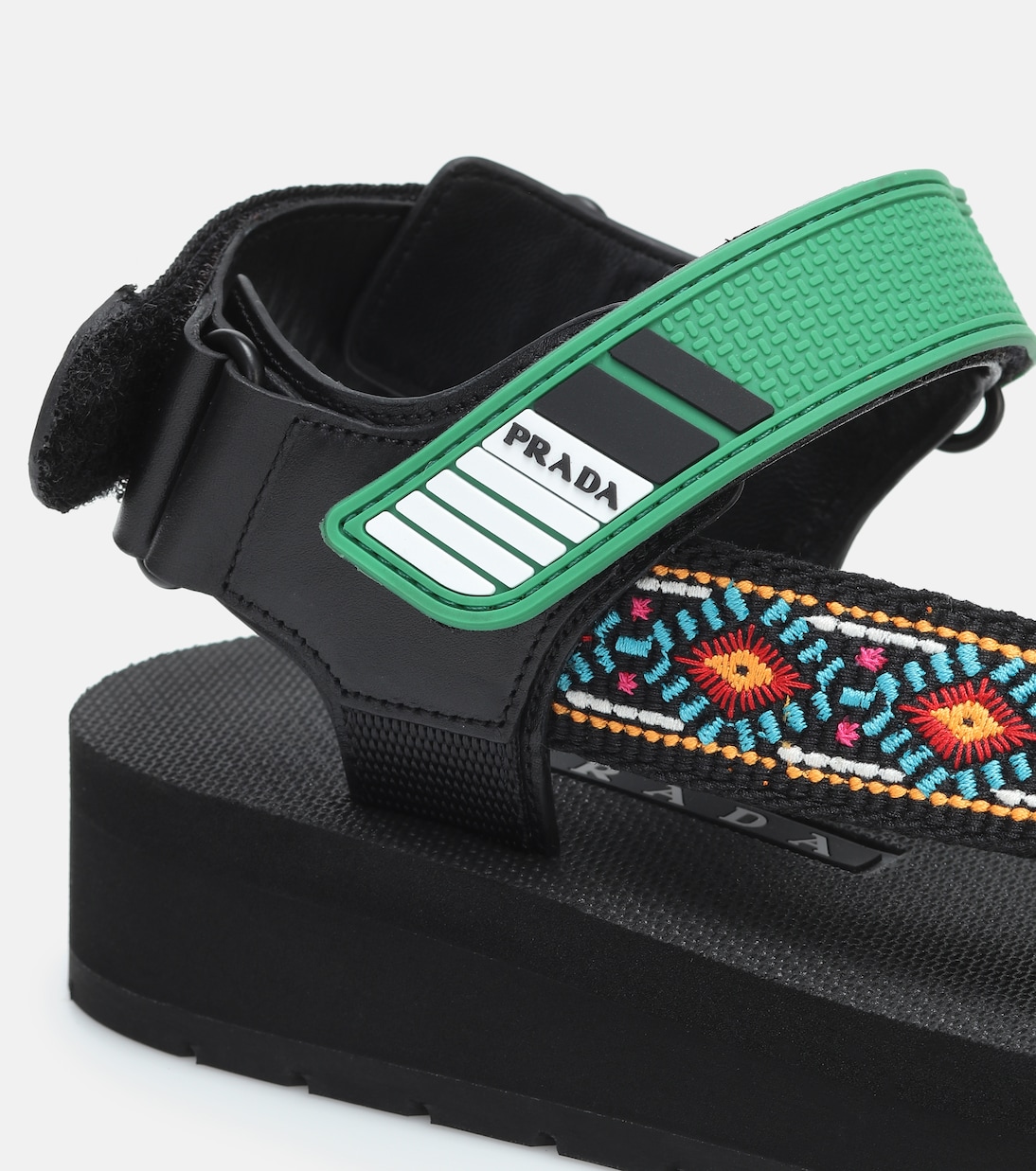 Nomad embroidered sandals | Prada