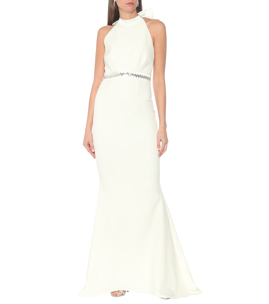 Bridal Verzierte Robe Shenice aus Crêpe | Safiyaa