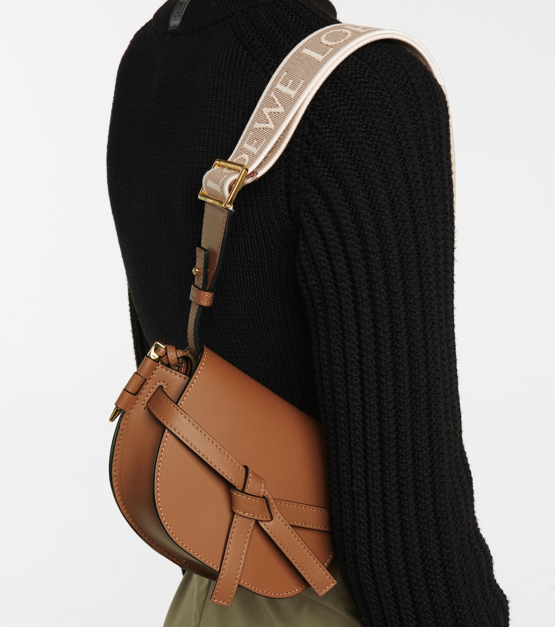 Gate Dual Mini leather and jacquard shoulder bag | Loewe