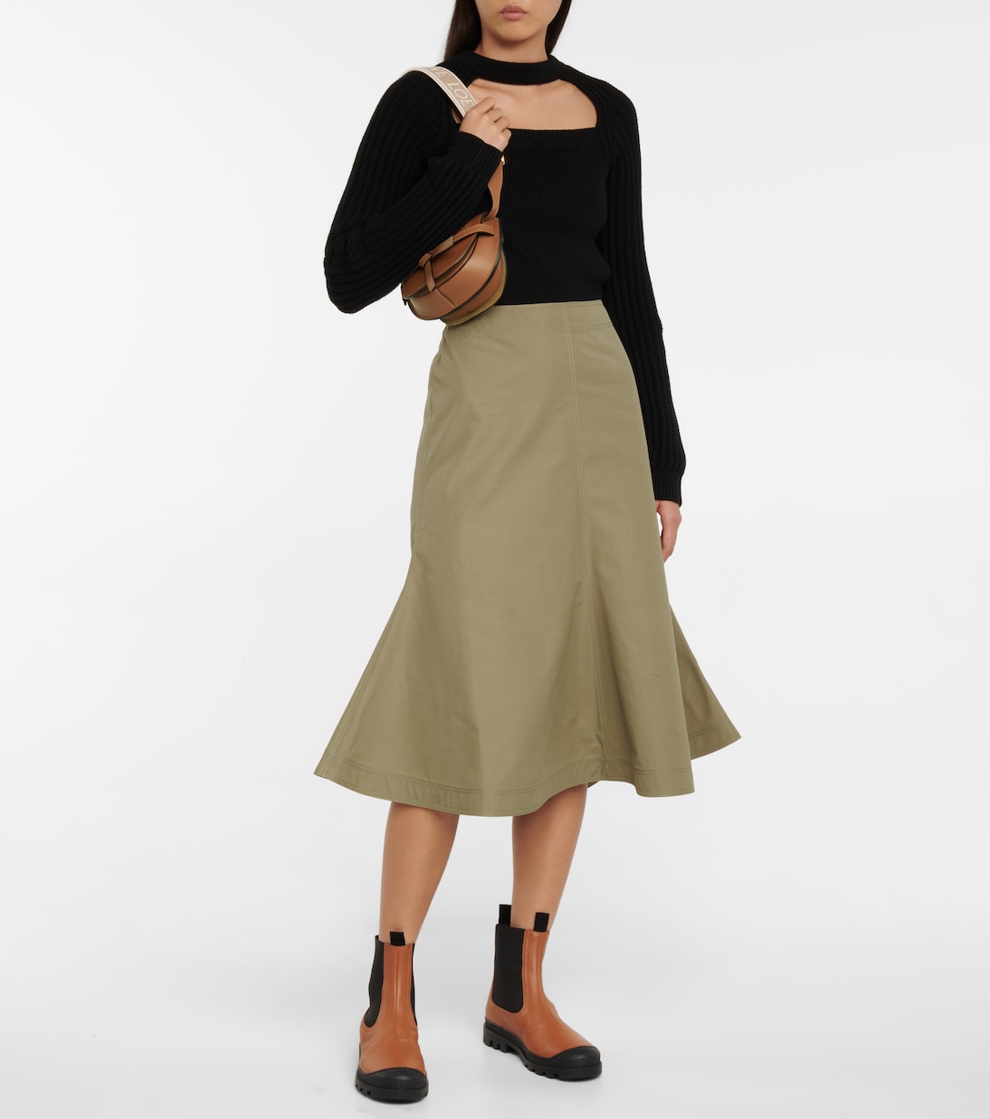 Gate Dual Mini leather and jacquard shoulder bag | Loewe