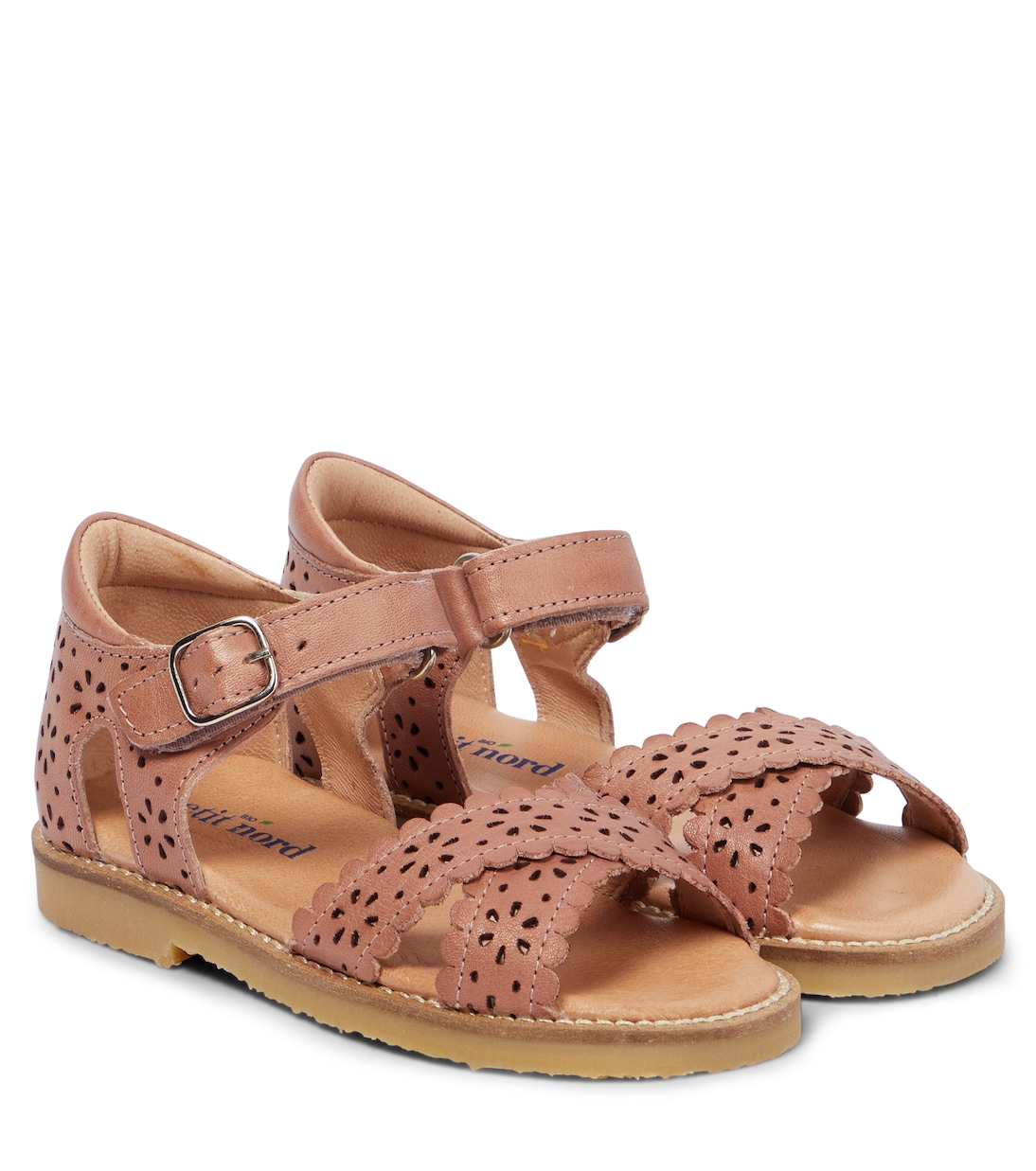 Scalloped leather sandals | Petit Nord