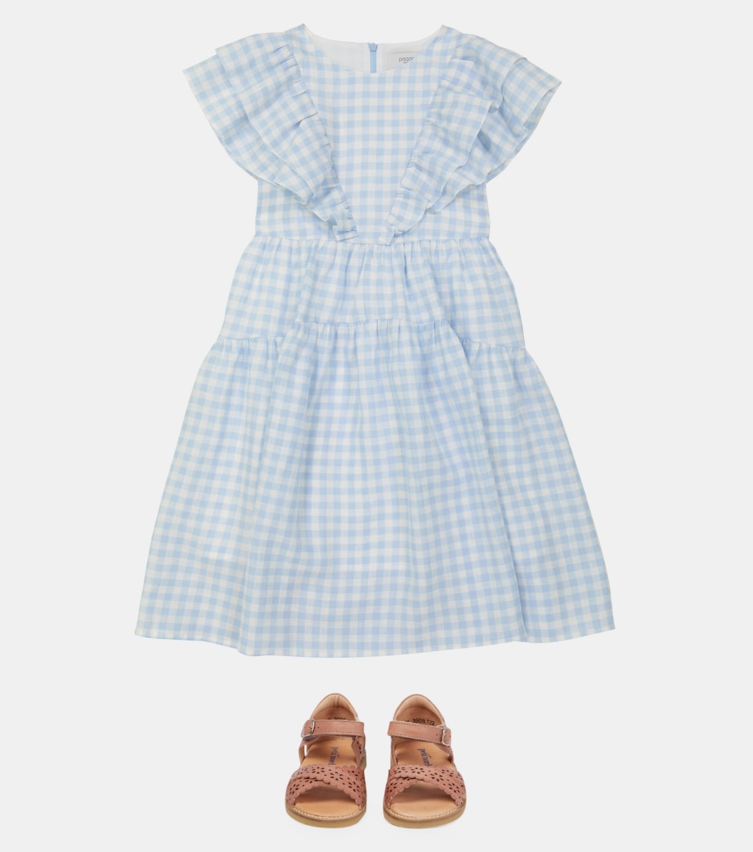Scalloped leather sandals | Petit Nord