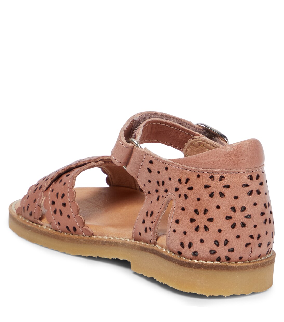 Scalloped leather sandals | Petit Nord