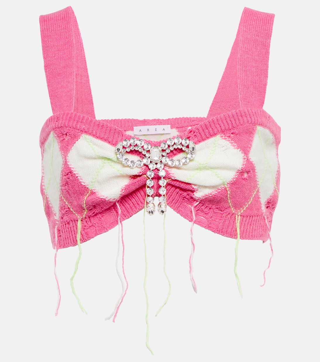 Embellished argyle crop top | Area
