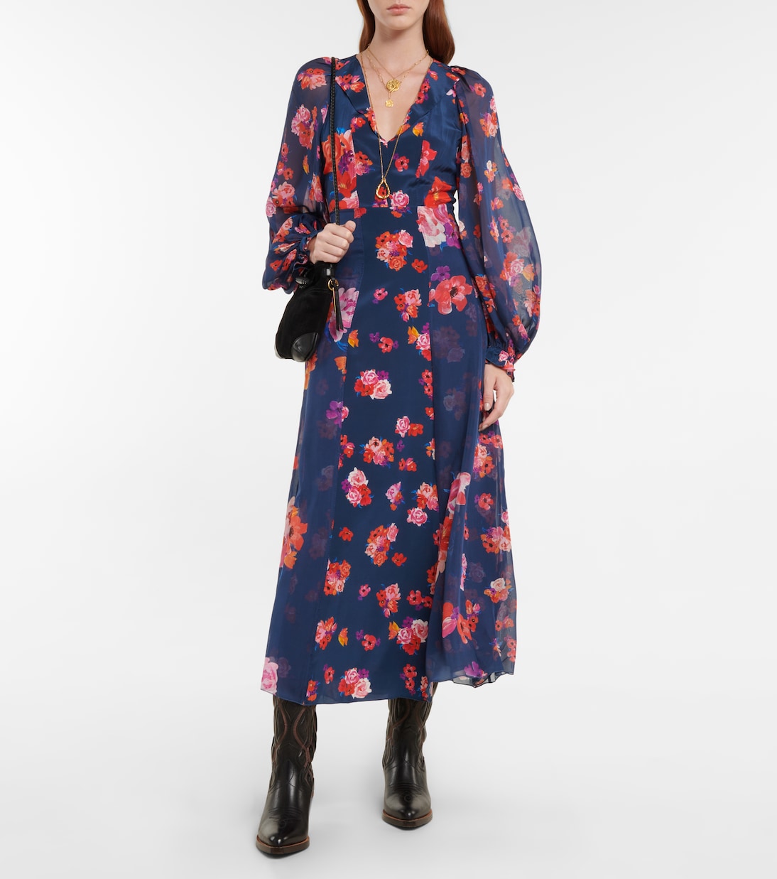 Floral Freedom silk crêpe de chine midi dress | Dorothee Schumacher