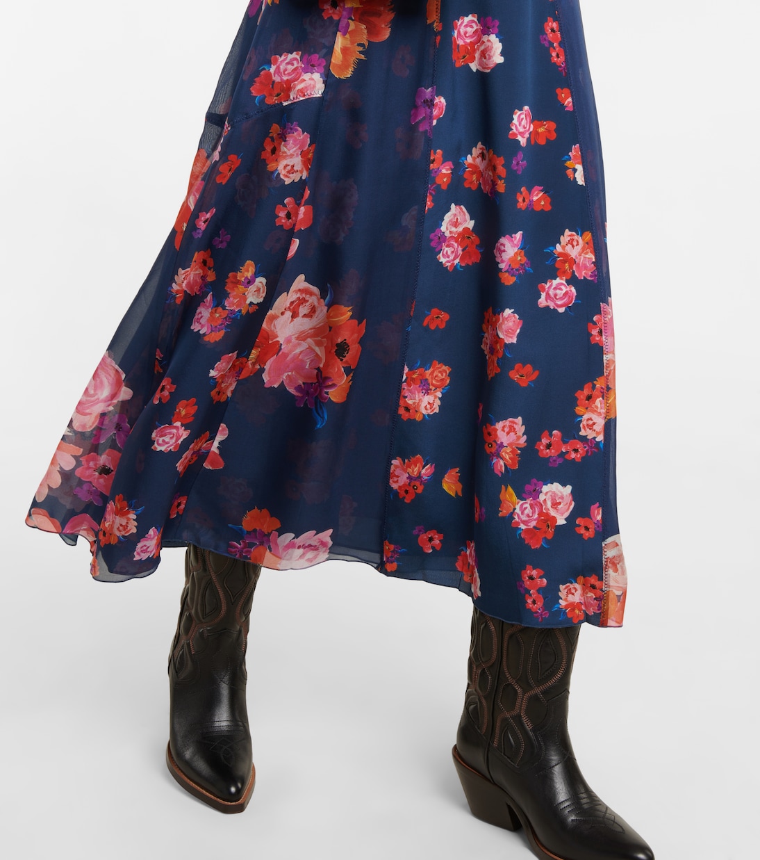 Floral Freedom silk crêpe de chine midi dress | Dorothee Schumacher