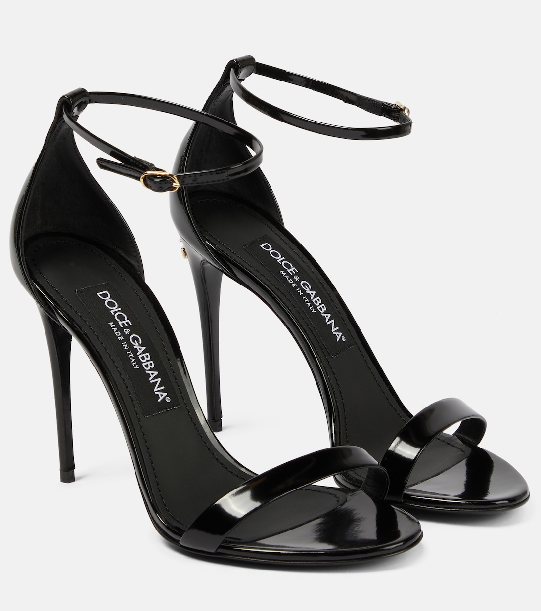 Patent leather sandals in black Dolce Gabbana Mytheresa