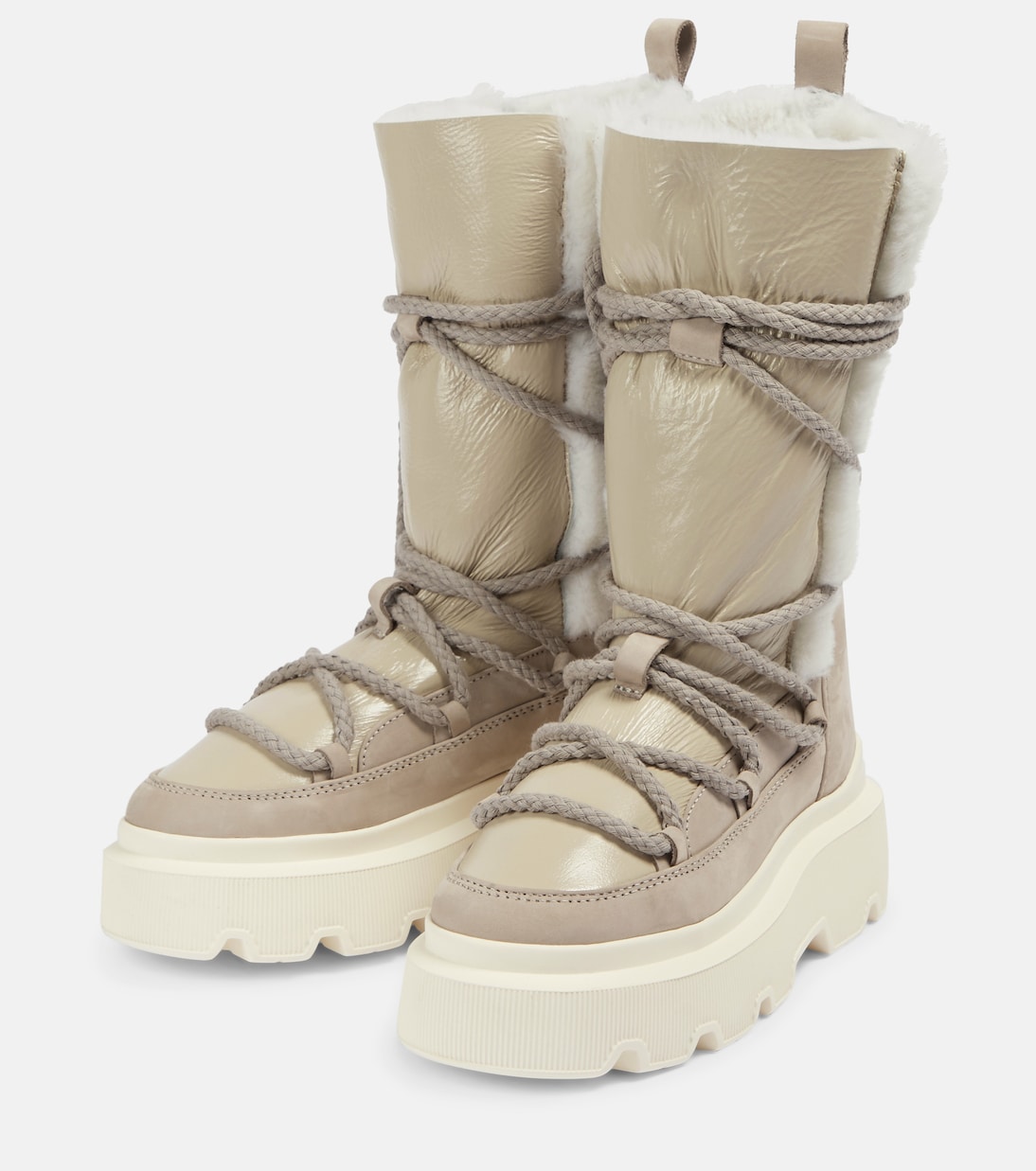 Botas de nieve de piel con borrego | Inuikii