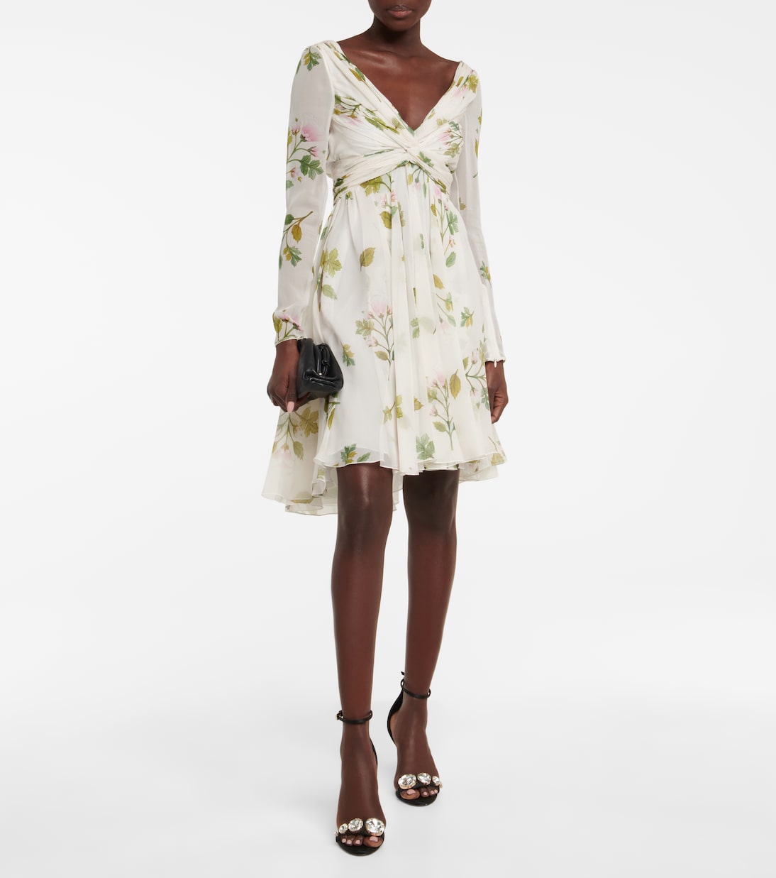 Twisted floral silk georgette minidress | Giambattista Valli