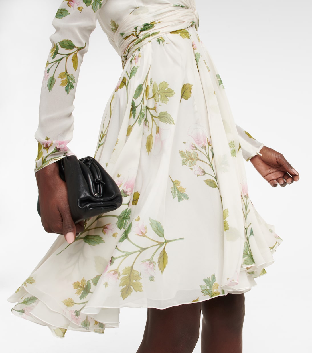 Twisted floral silk georgette minidress | Giambattista Valli