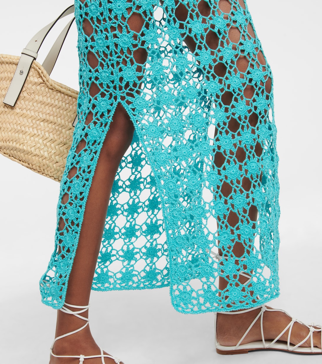 Rosette crochet cotton maxi skirt | Anna Kosturova