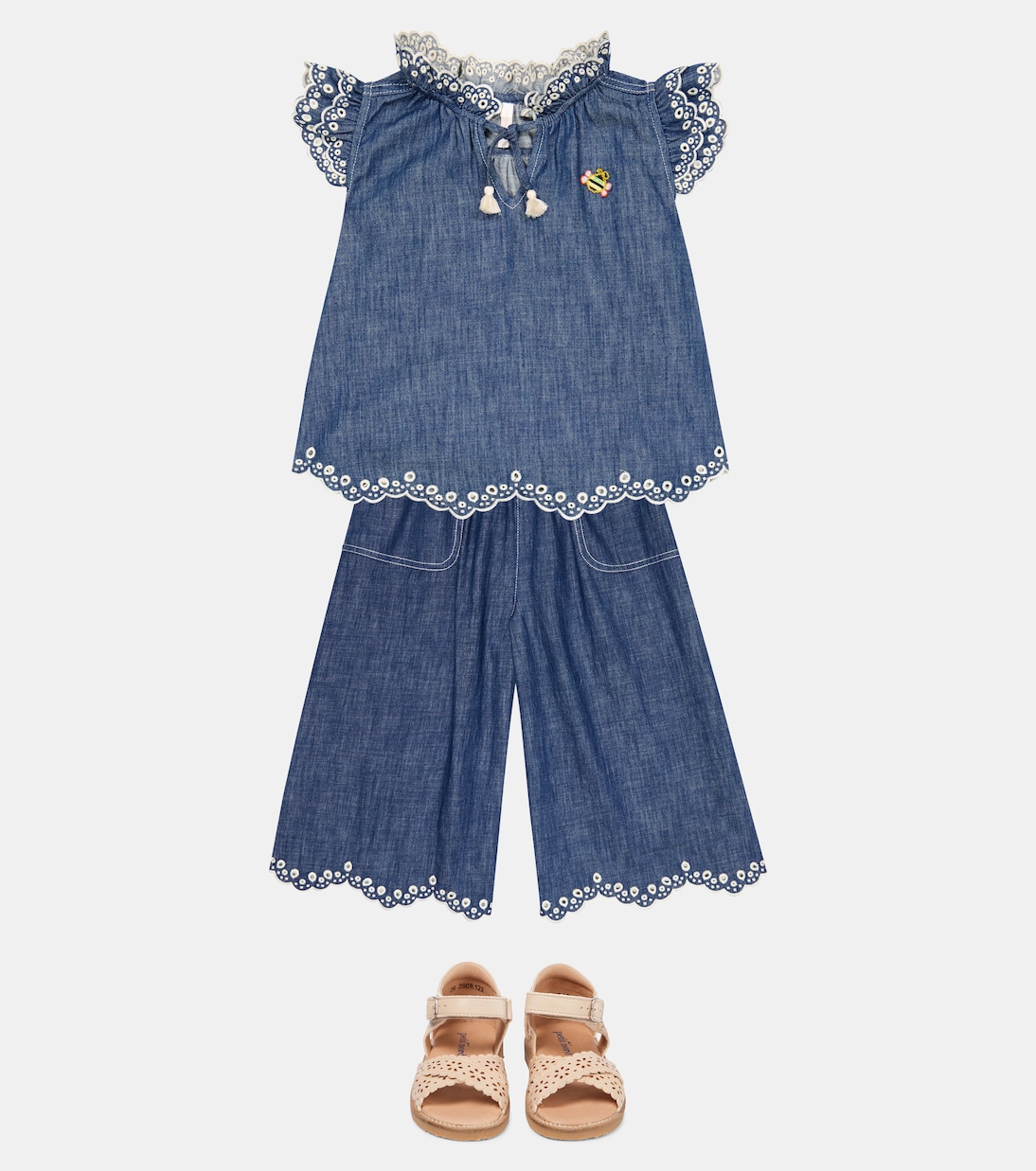 Bestickte Jeans Tiggy Scallop | Zimmermann Kids