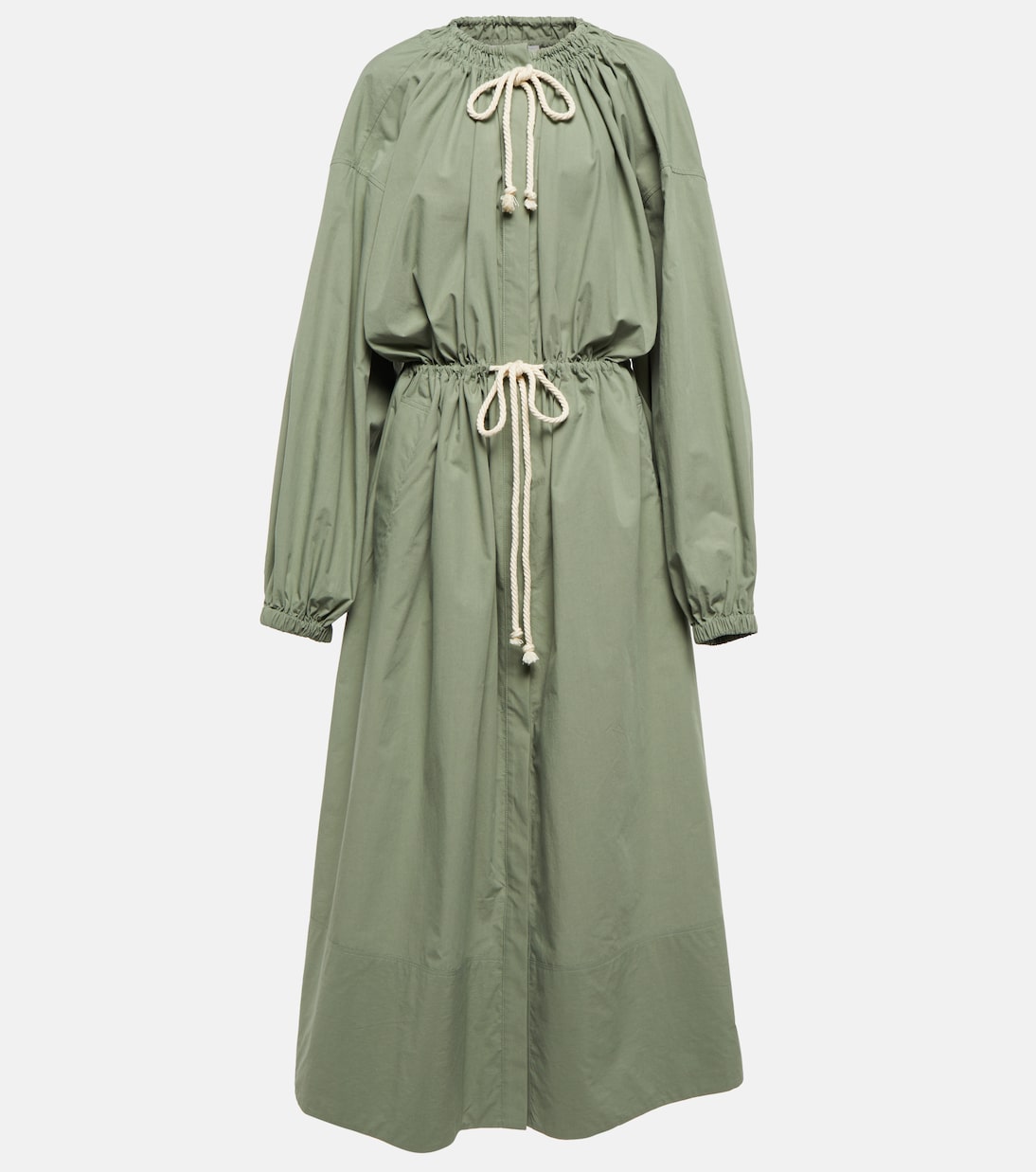 Drawstring cotton poplin midi dress | Jil Sander