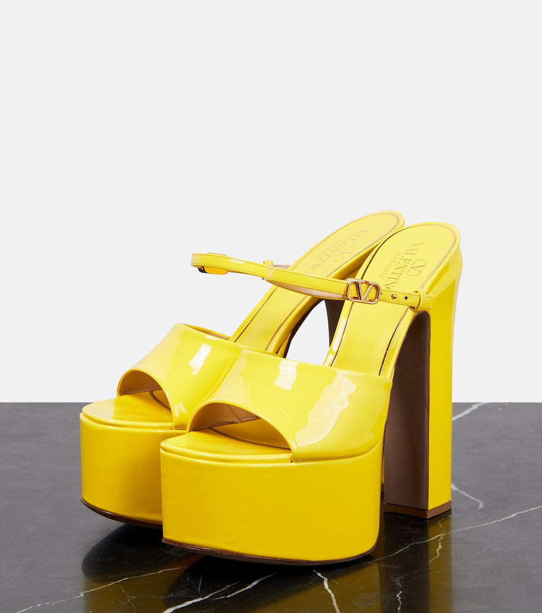 Mules Tan-Go 155 à plateau en cuir | Valentino Garavani