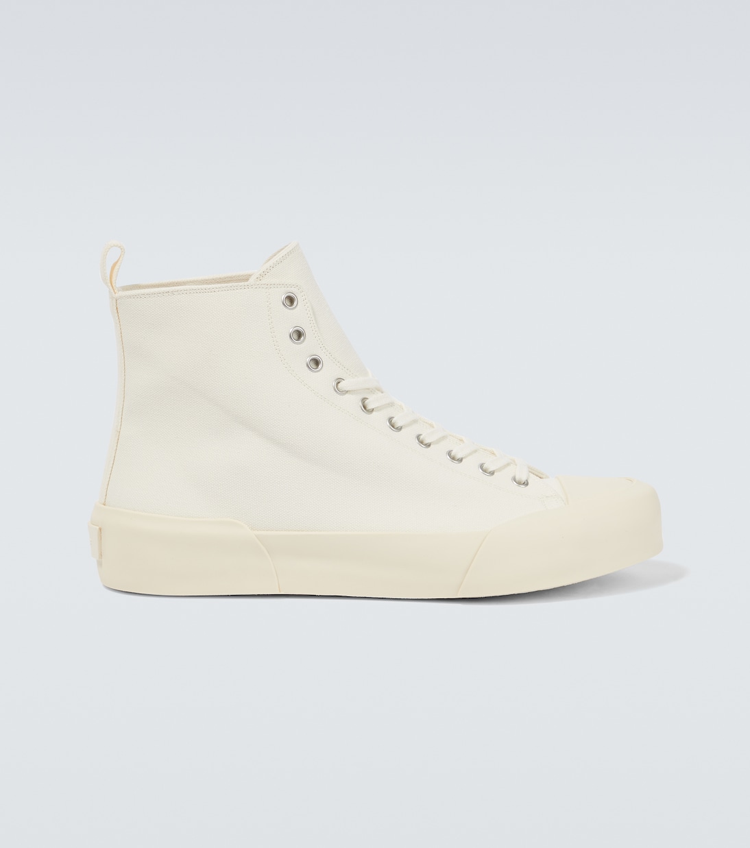 冬ギフト  High-top canvas sneakers in white - Jil Sander | Mytheresa 靴