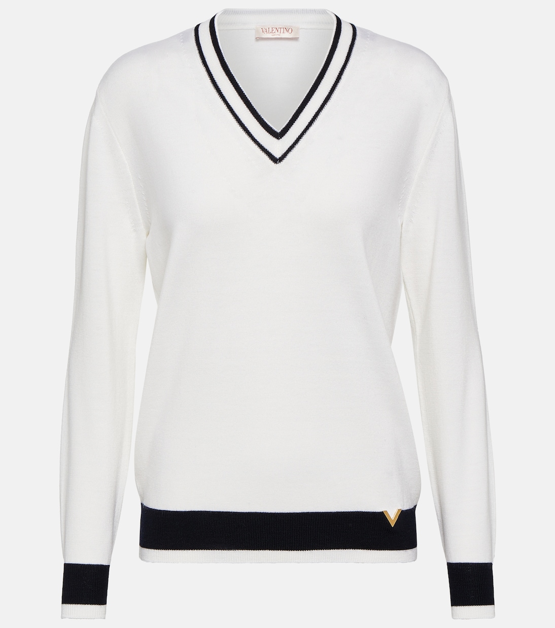 Jersey de lana con cuello en pico | Valentino