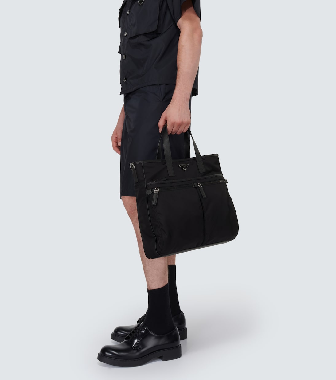 Tote aus Re-Nylon mit Leder | Prada