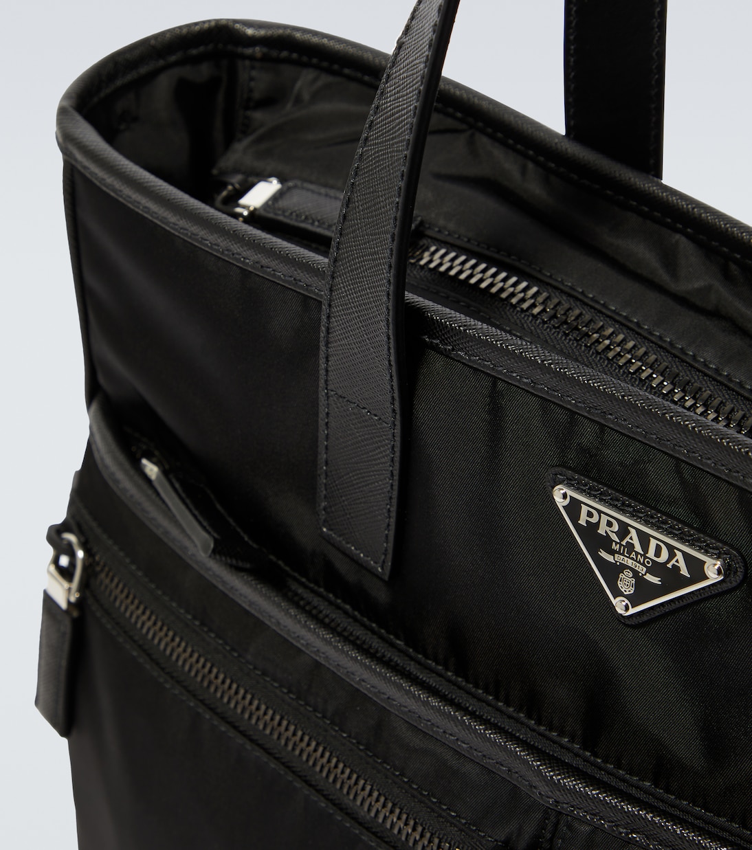 Tote aus Re-Nylon mit Leder | Prada