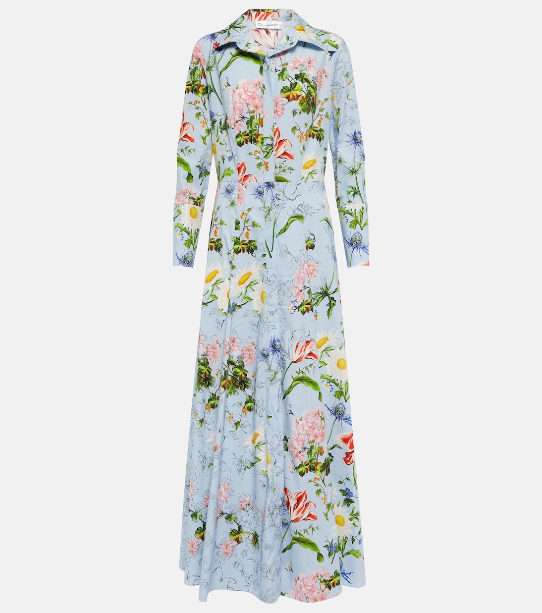Maxikleid aus einem Baumwollgemisch | Oscar de la Renta