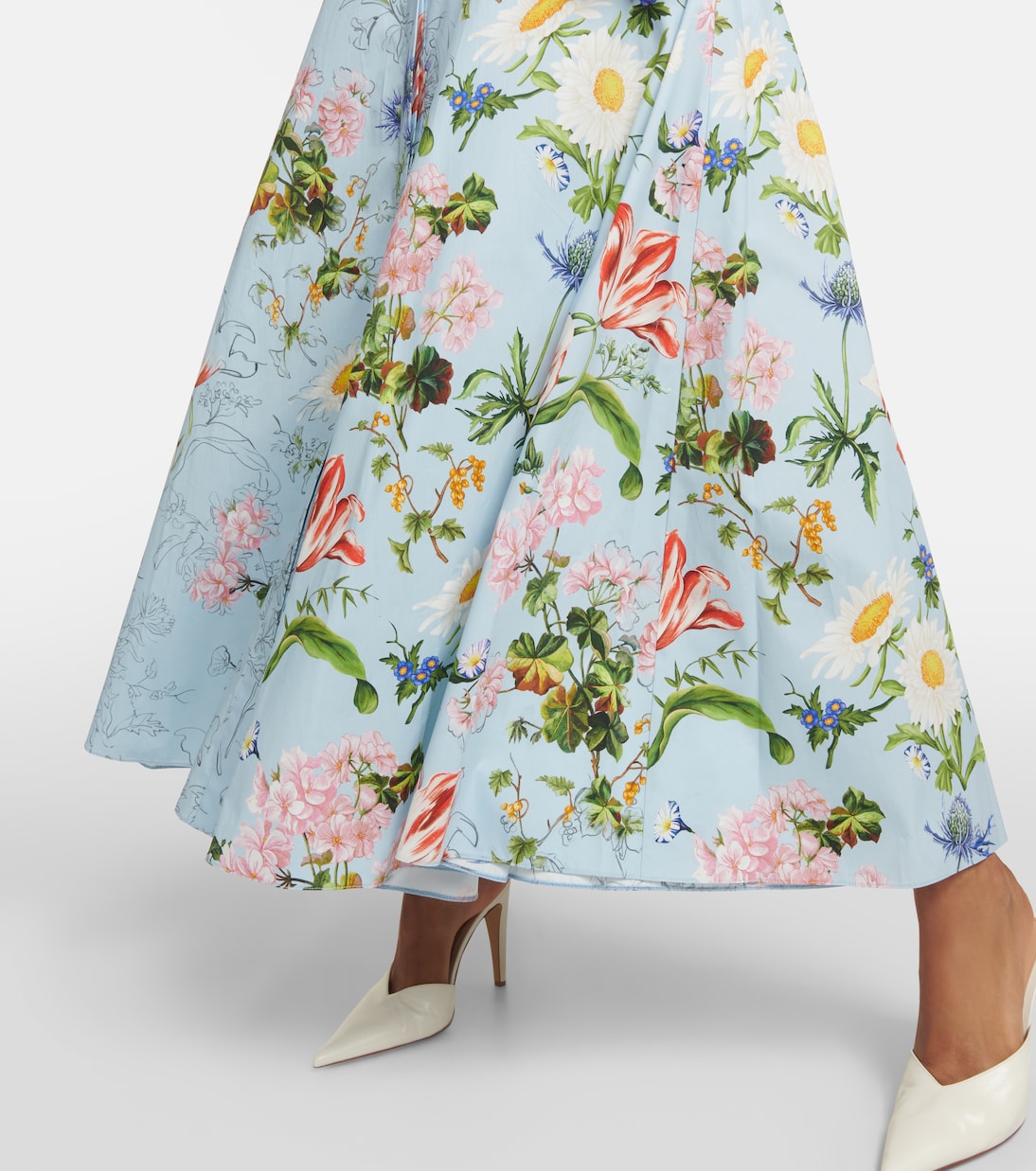 Maxikleid aus einem Baumwollgemisch | Oscar de la Renta