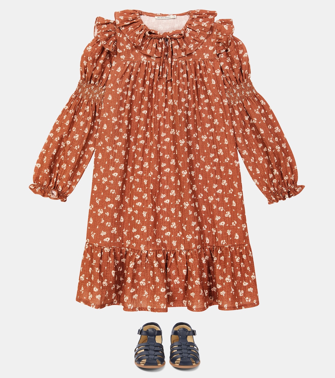 Abito Barbara in cotone con ruches | The New Society